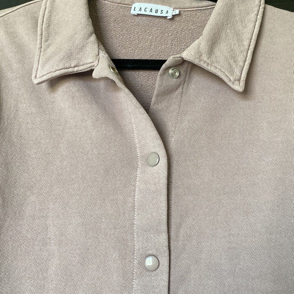 Light lavender/grayish Knit Jacket from Lacausa. Size Small. New with tags. - Picture 5 of 5